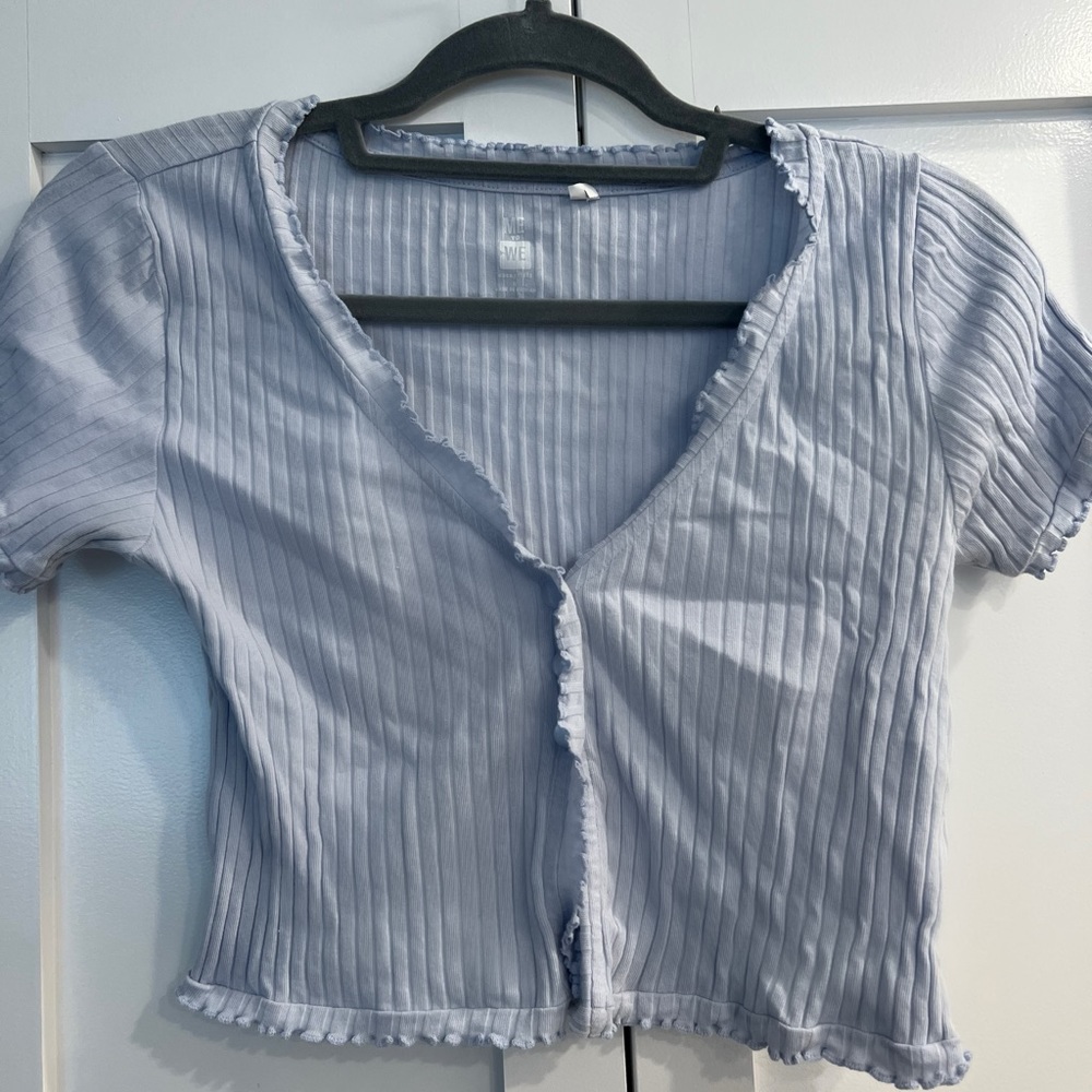 ME TO WE | Periwinkle Blue Ribbed Crop Tee